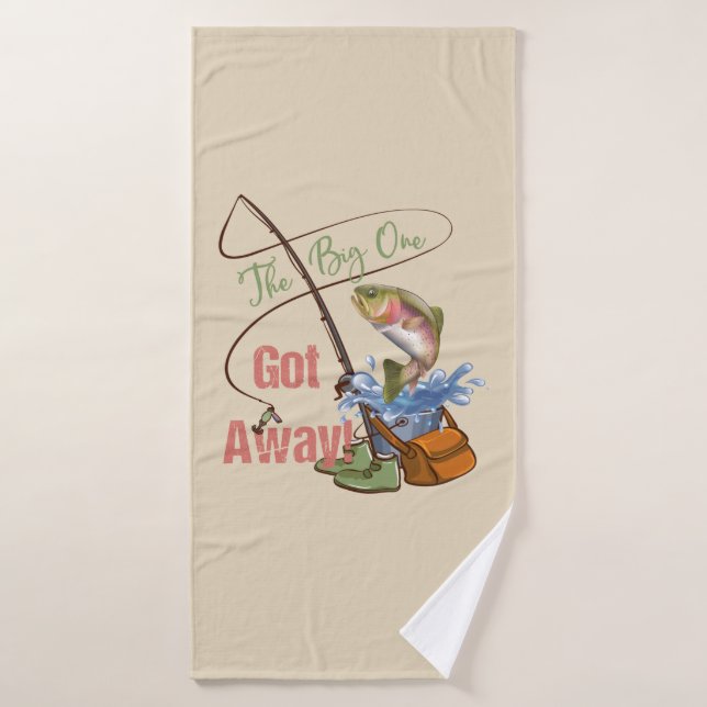 Trout Fishing - The Big One Got Away Bath Towel (Bath Towel)