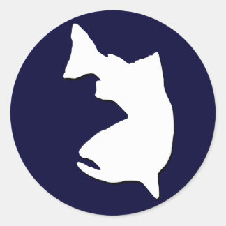 TROUT FISHING VECTOR GRAPHIC CLASSIC ROUND STICKER