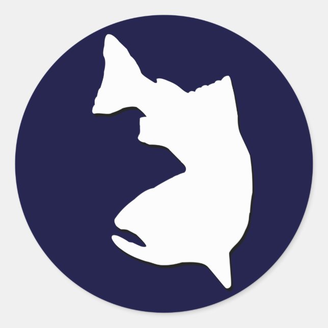 TROUT FISHING VECTOR GRAPHIC CLASSIC ROUND STICKER (Front)