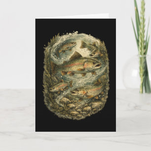 Trout Fishing Vintage Trout Fishing Fly Fishing Card