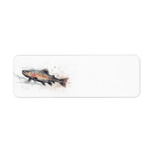 Trout fishing watercolour illustration