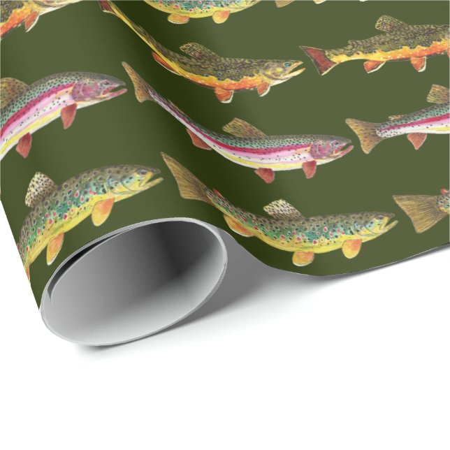 Trout Fishing Wrapping Paper (Roll Corner)