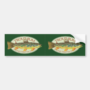 Trout Fly Fishing Bumper Sticker