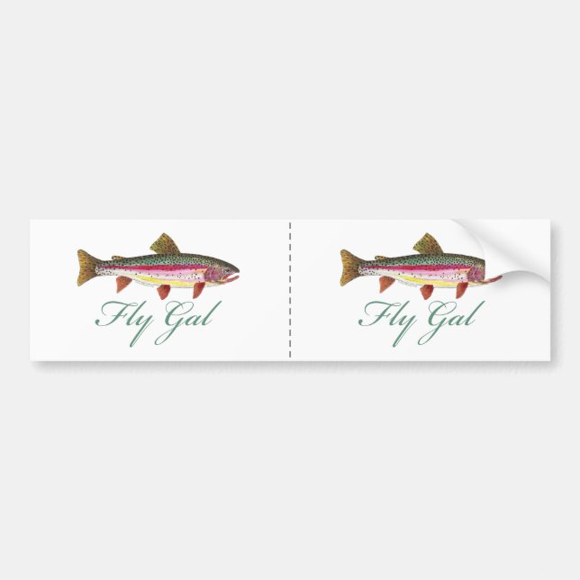 Trout Fly Fishing Bumper Sticker (Front)