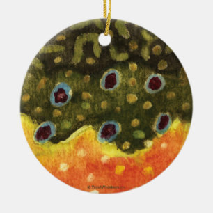 Trout Fly Fishing Ceramic Tree Decoration