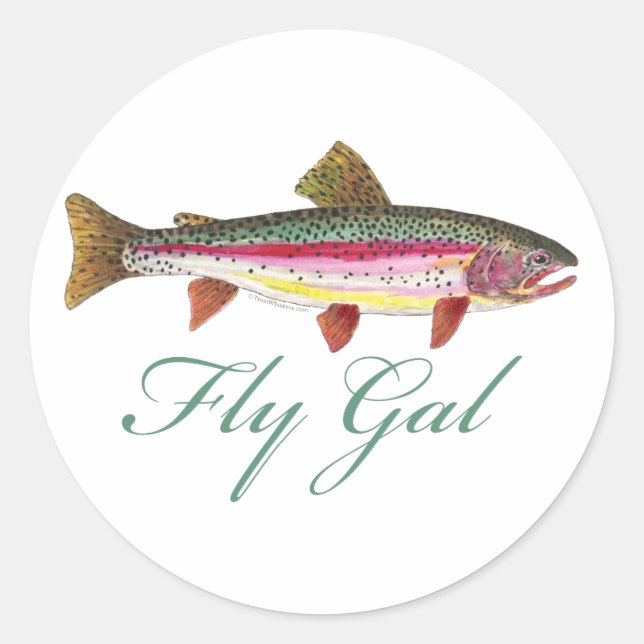 Trout Fly Fishing Classic Round Sticker (Front)