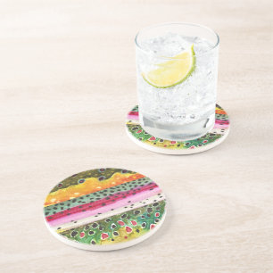 Trout Fly Fishing Coaster