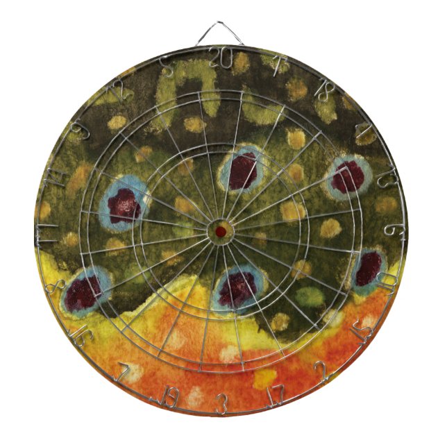 Trout Fly Fishing Dartboard (Front)