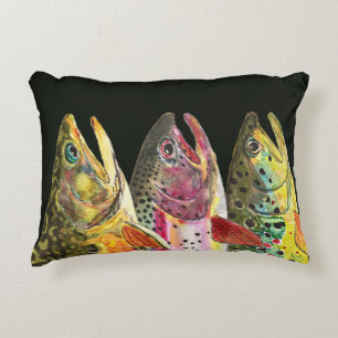 Trout Fly Fishing Decorative Cushion