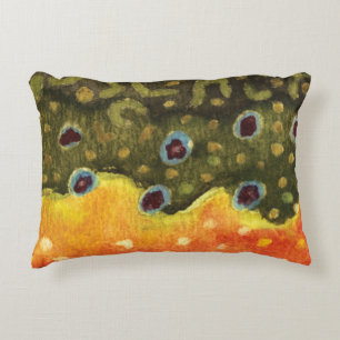 Trout Fly Fishing Decorative Cushion