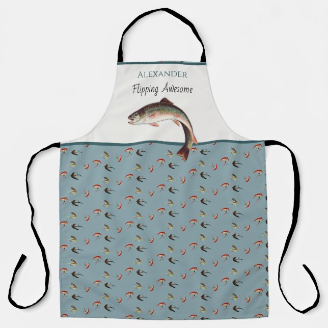  Trout Fly Fishing Fishermen Flipping Awesome  Apr Apron (Front)