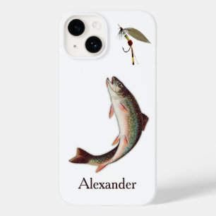 Trout Fly Fishing Flies  Rustic Watercolor design  Case-Mate iPhone 14 Case