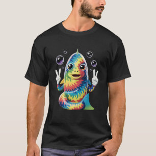 Trout Fly Fishing Gear Tie Dye Frog Peace Sign Fis T-Shirt