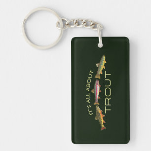 Trout Fly Fishing Key Ring