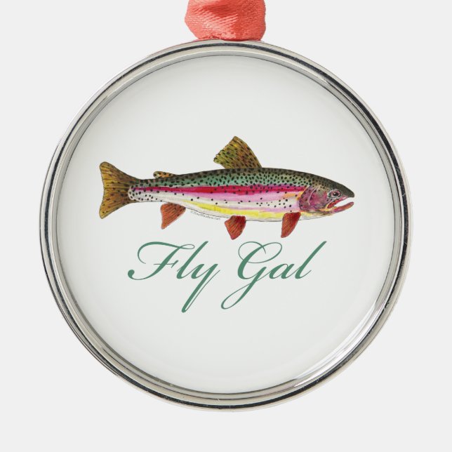 Trout Fly Fishing Metal Tree Decoration (Front)