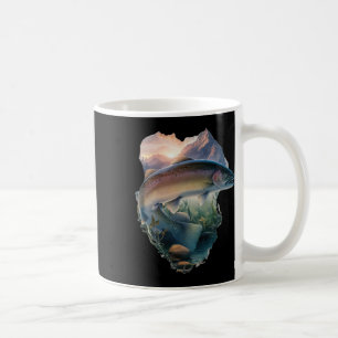Trout Fly Fishing Mountains Nature Fisherman Coffee Mug