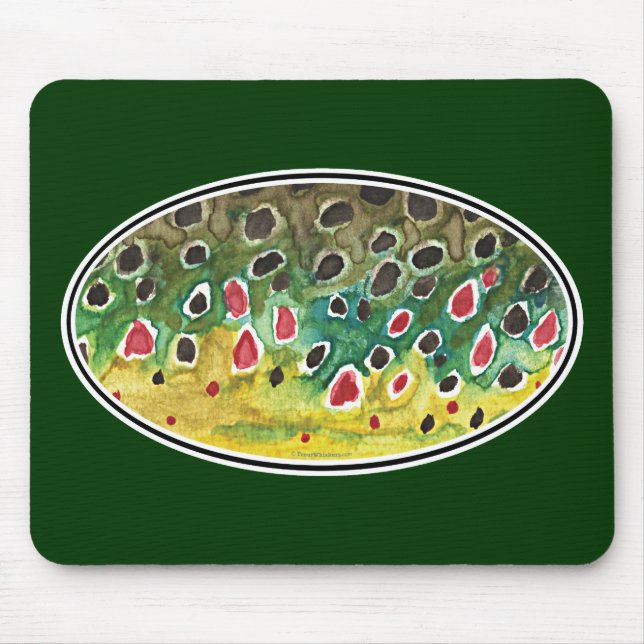 Trout Fly FIshing Mouse Mat (Front)