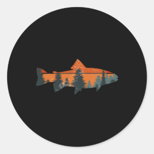 Trout Fly Fishing Nature Outdoor Fisherman Gift  Classic Round Sticker