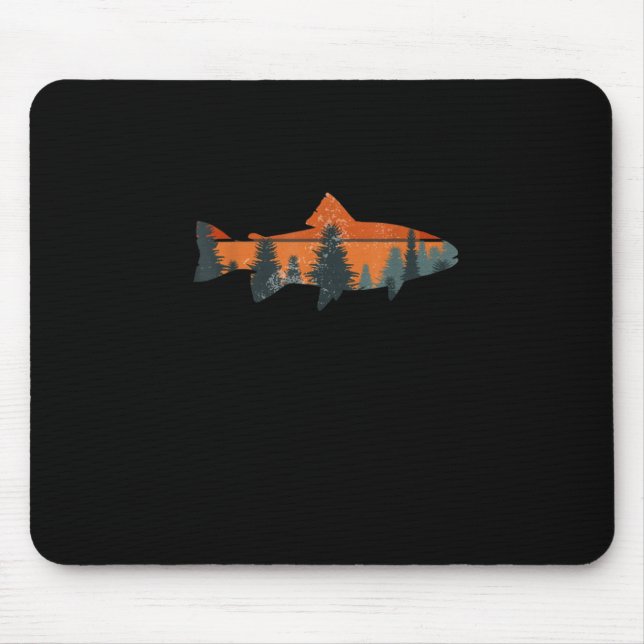 Trout Fly Fishing Nature Outdoor Fisherman Gift Mouse Mat (Front)