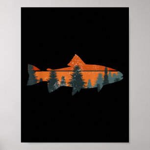 Trout Fly Fishing Nature Outdoor Fisherman Gift  Poster