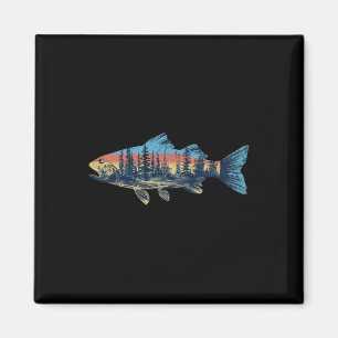 Trout Fly Fishing Nature Outdoor Fisherman Wildlif Magnet