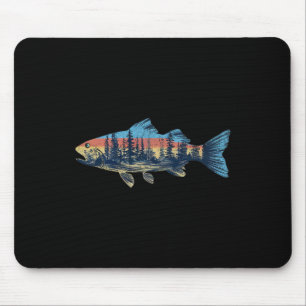 Trout Fly Fishing Nature Outdoor Fisherman Wildlif Mouse Mat