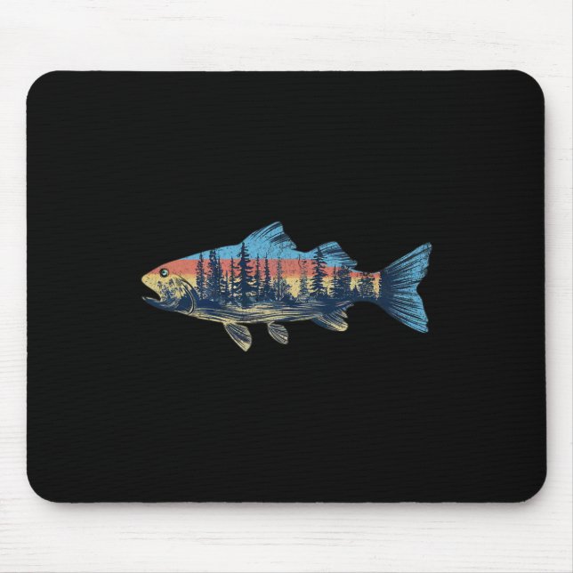 Trout Fly Fishing Nature Outdoor Fisherman Wildlif Mouse Mat (Front)