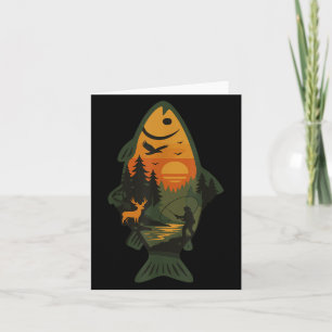Trout Fly Fishing Outdoor Forest Nature Wildlife S Card