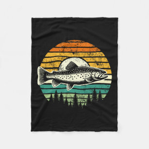 Trout Fly Fishing Outdoor Forest Nature Wildlife V Fleece Blanket