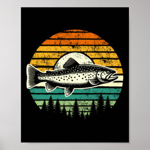 Trout Fly Fishing Outdoor Forest Nature Wildlife V Poster
