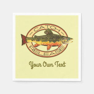 Trout Fly Fishing Party Napkin
