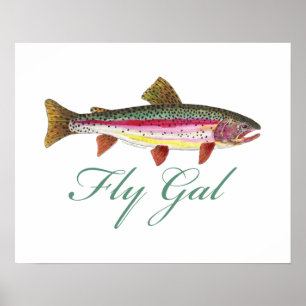 Trout Fly Fishing Poster
