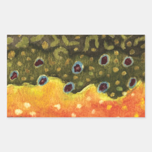 Trout Fly Fishing Rectangular Sticker