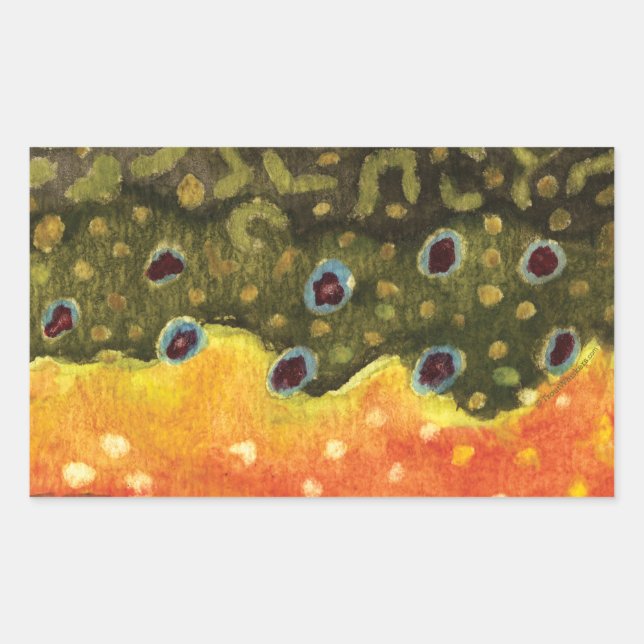 Trout Fly Fishing Rectangular Sticker (Front)