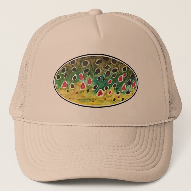 Trout Fly FIshing Trucker Hat (Front)