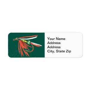 Trout Fly Return Address Label