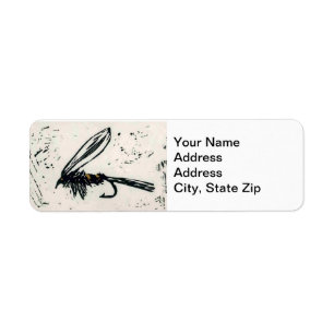 Trout Fly Return Address Label