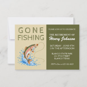 Trout Gone Fishing Retirement Invitation