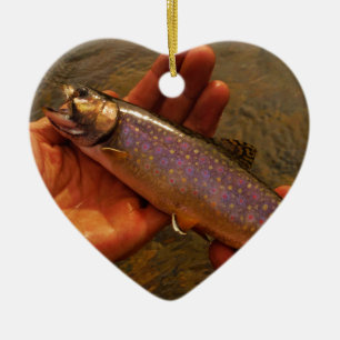 Trout in Hands Ceramic Tree Decoration