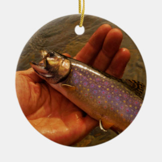 Trout in Hands Ceramic Tree Decoration