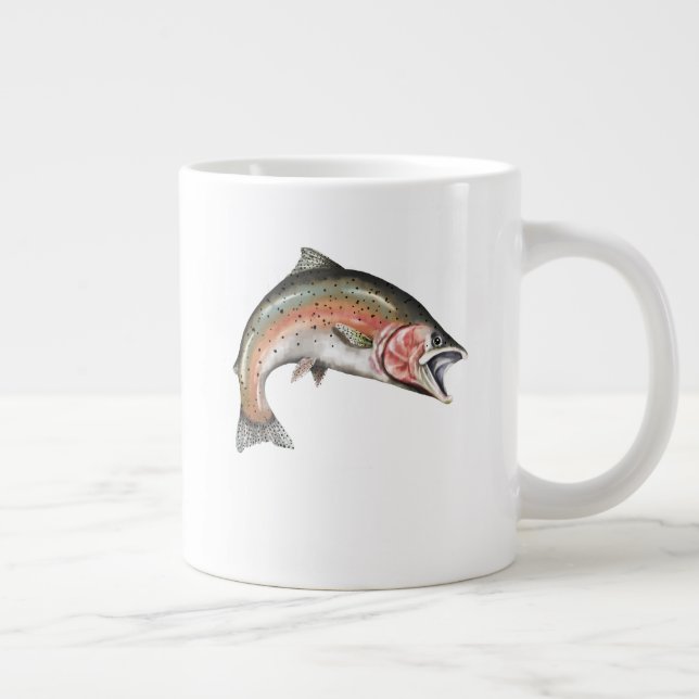 Trout Large Coffee Mug (Right)