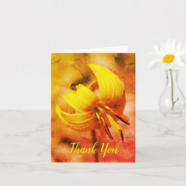 Trout Lily And Friend Floral Art Thank You Card (Small Plant)