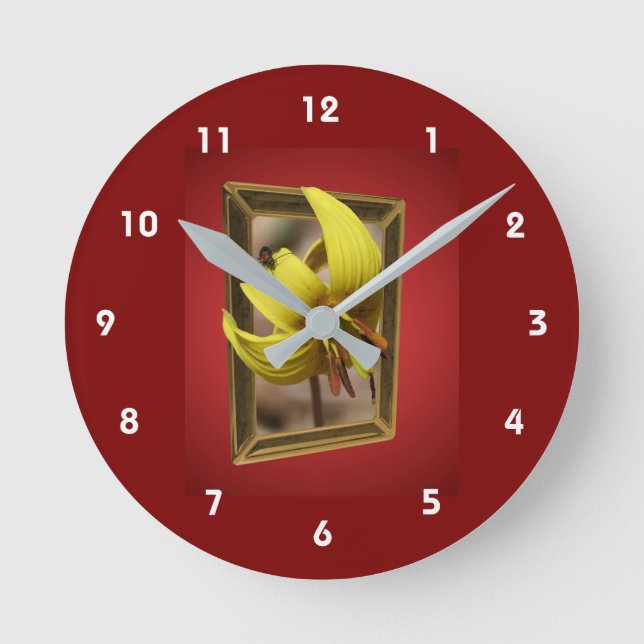 Trout Lily Flower Out Of Bounds  Round Clock (Front)