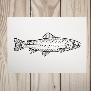 Trout rubber stamp