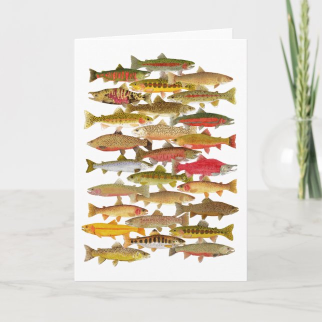 Trout & Salmon Greeting Card (Front)
