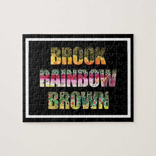 Trout Skins of the Brook, Rainbow, Brown Jigsaw Puzzle (Horizontal)