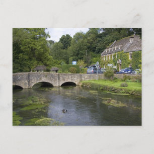 Trout stream in the village of Bibury, Postcard