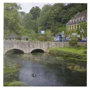 Trout stream in the village of Bibury, Tile
