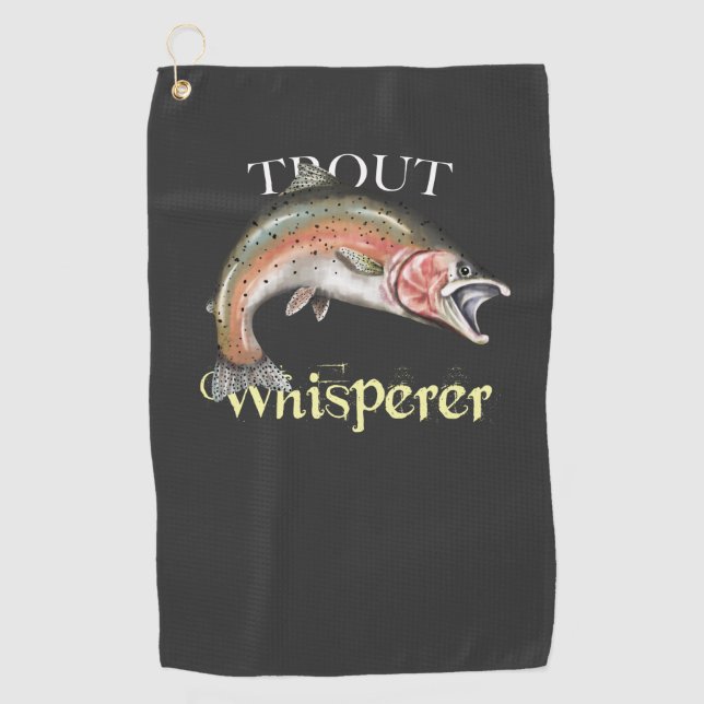 Trout Whisperer Dark Fishing Towel (Front)