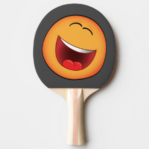 Trowel of ping pong with emoji. paddle